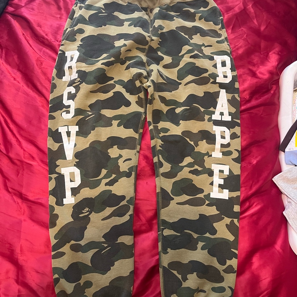 Bape Men RSVP Green Camo Sweatpants